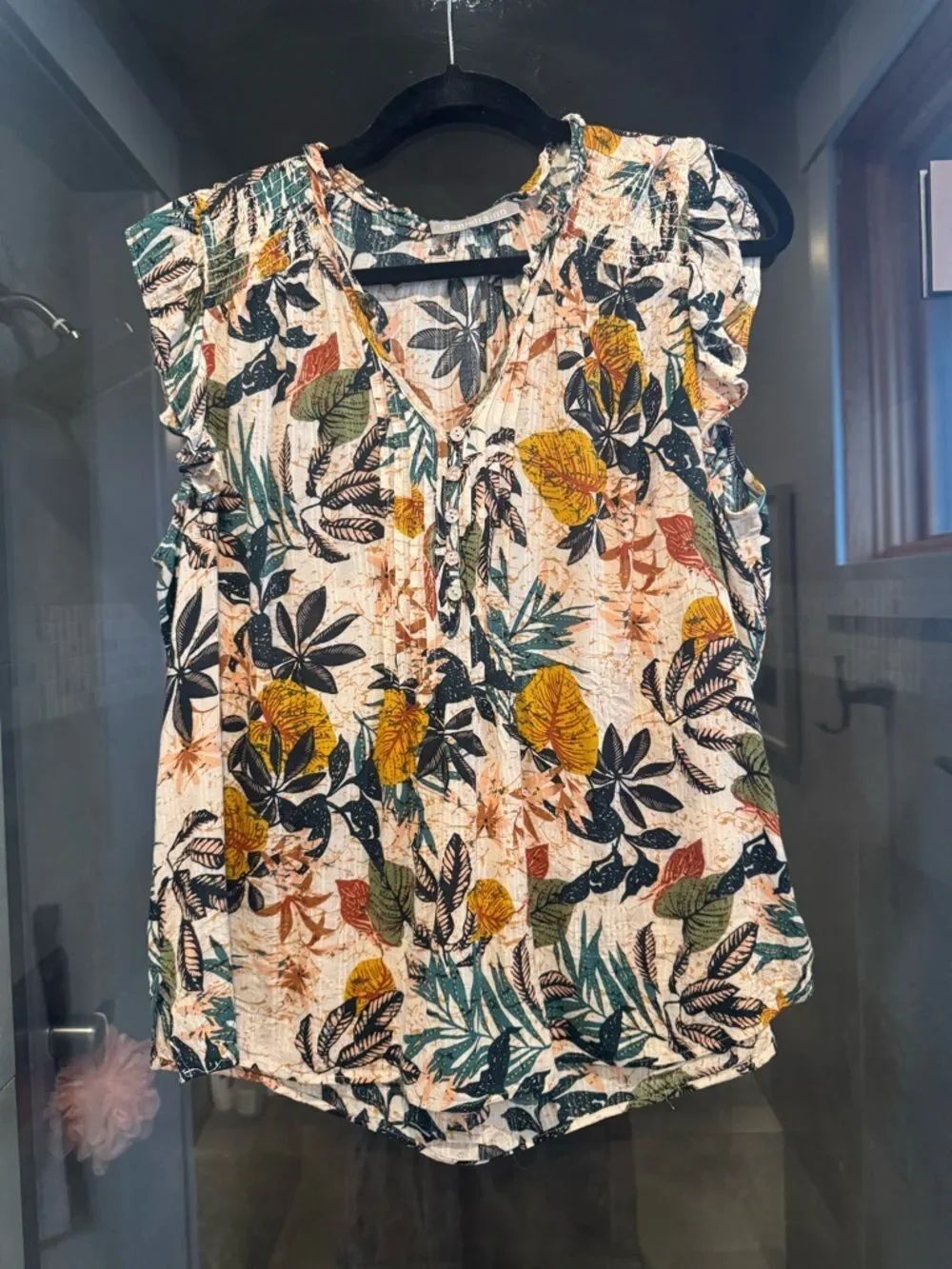 Women’s Floral Button-Front Sleeveless Top - Multi